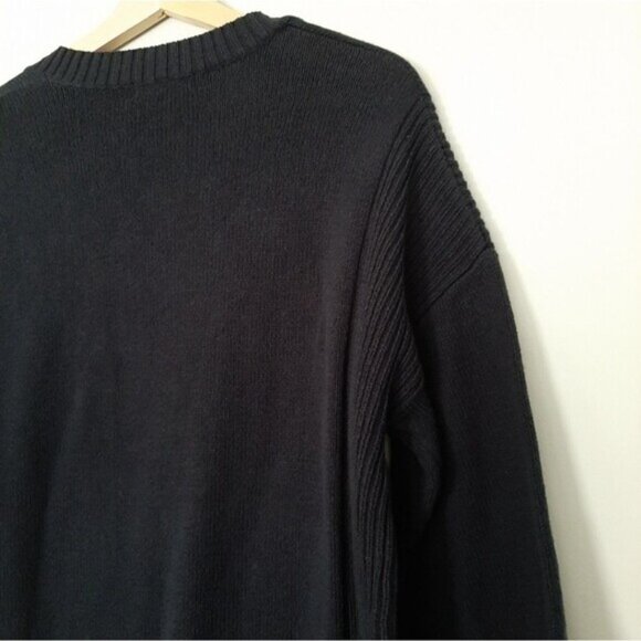 JOE FRESH \ High-Low Hem Relaxed Fit V-Neck Pullover Sweater Navy Blue Sz S - Picture 11 of 14